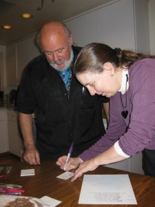Sue signs a Collectors Edition Card